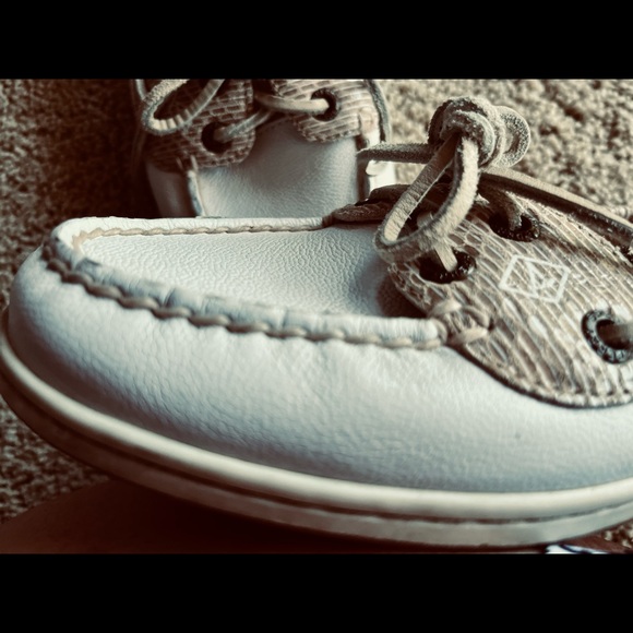 Sperry Top-Sider White Angelfish Open Mesh Boat Shoe 8.5 EUC - Picture 5 of 10